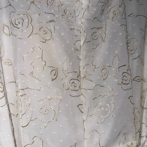 NWOT - Altar'd State Ivory and Gold Lace Romper with Rose Pattern - Picture 5 of 5